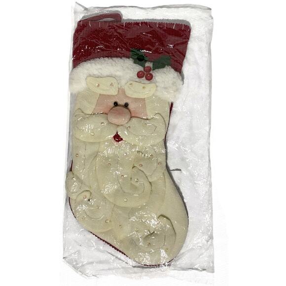 Ganz Christmas Stocking Two Dimensional Santa Clause 18" Long - Picture 7 of 7